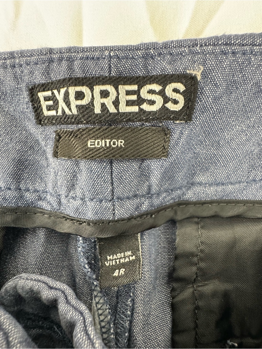 Express MenSlim Crop Chinos in Blue-Gray - Picture 2 of 6